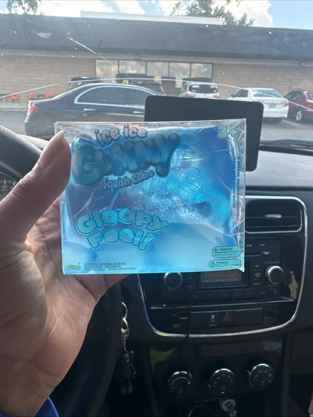 REAL JUMBO Ice Ice Gummy Squish Cube - Blue Sensory Toy